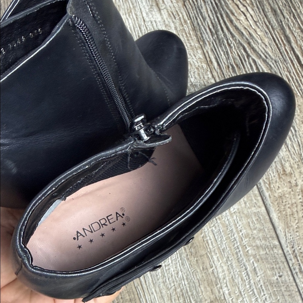 Andrea Black Ankle Boots, Size 25 1/2 USA 8 1/2 - Picture 10 of 12